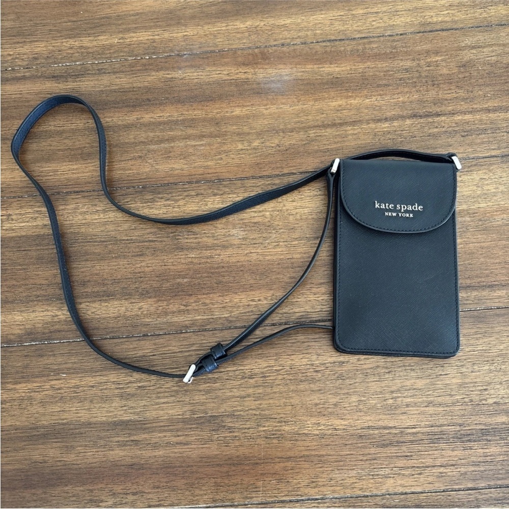 Kate Spade Black Cameron north south flap phone crossbody Bag - Picture 2 of 10